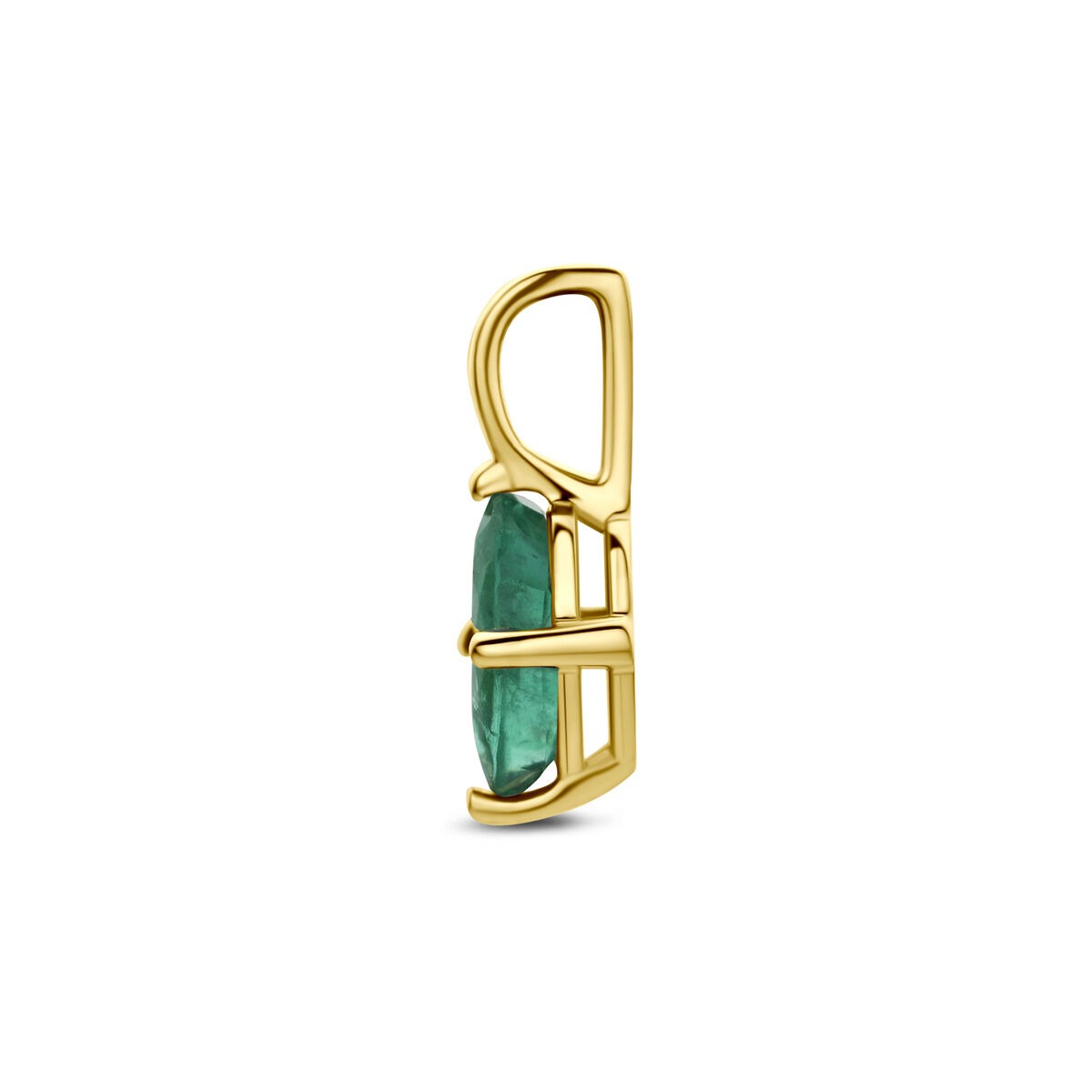 14K Gelbgold-Anhänger mit Smaragd
