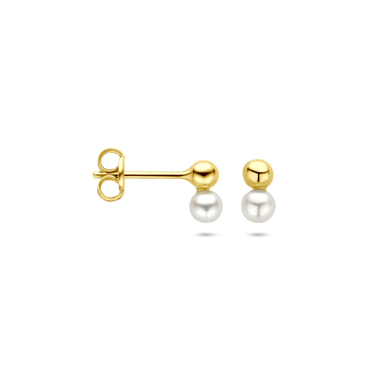 14 Karat Gold Ohrstecker mit Perle und Kugel – 6,5 mm