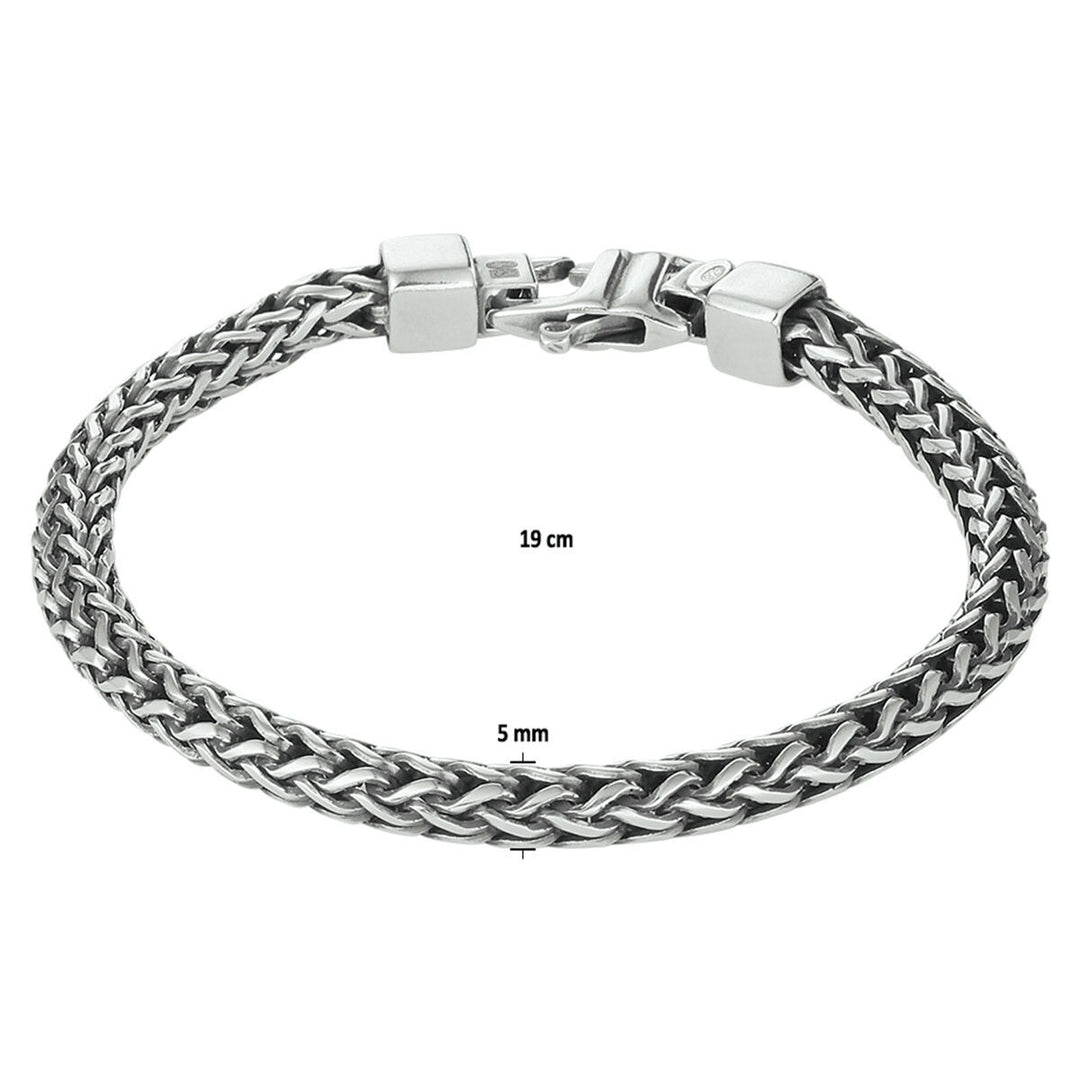 Armband Oxi Fuchsschwanz 5,0 mm Silber oxidiert