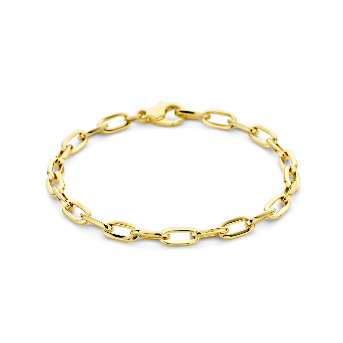 Armband aus 14k Gelbgold mit Ankerkettengliedern und Karabinerverschluss