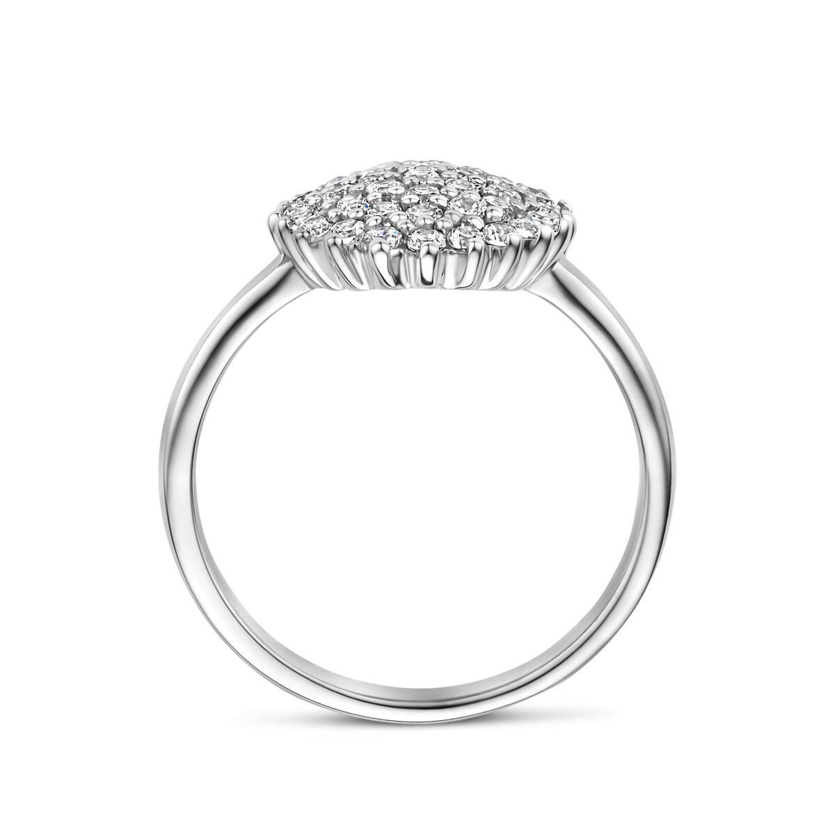 Rhodinierter 925er Silberring mit Zirkonia