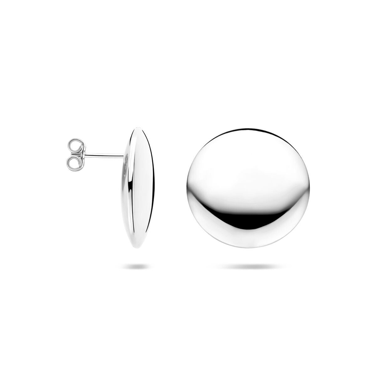 Ohrstecker Silber rund – rhodiniertes 925er Silber