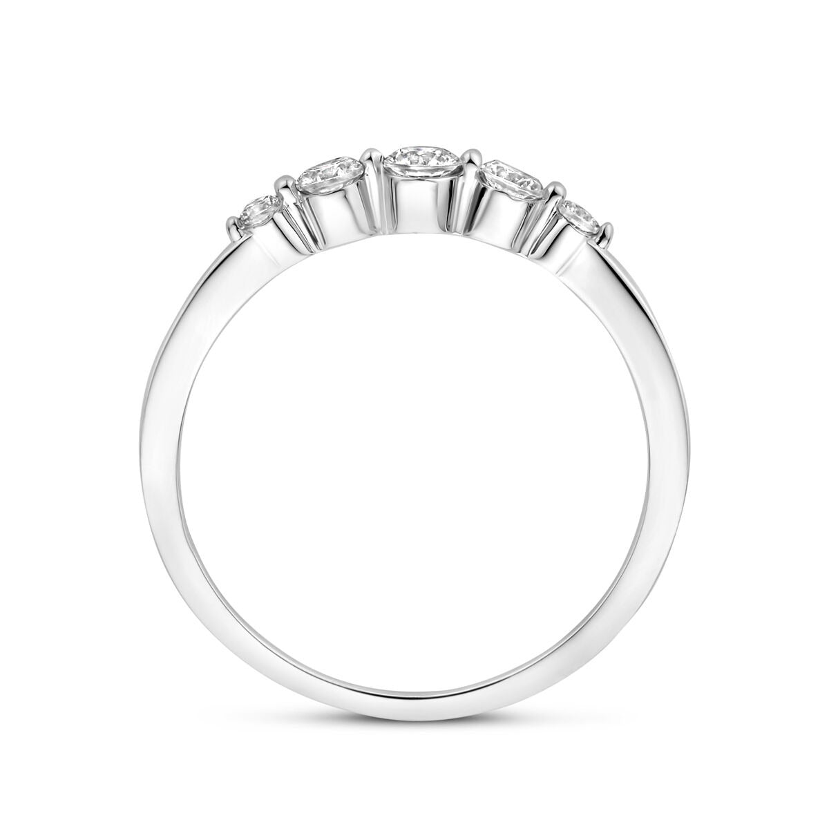 Damenring aus Silber mit Zirkonia – rhodiniertes 925er Silber, 3 mm