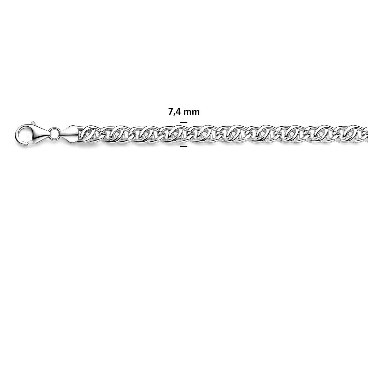 925 Silber Falkenauge Kette 7,4 mm Herren