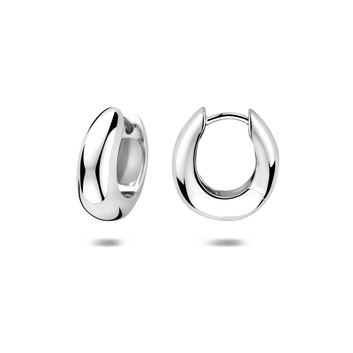 Rhodinierte Klappcreolen aus Silber – elegante Damenohrringe mit Scharnierverschluss