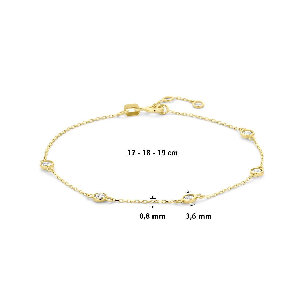 14k Gelbgoldarmband mit Zirkonia