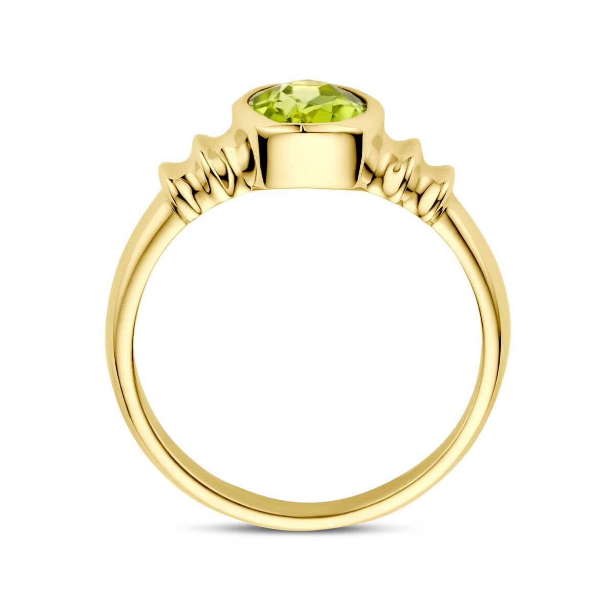 Goldener Damenring – 14k mit Peridot im ovalen Schliff