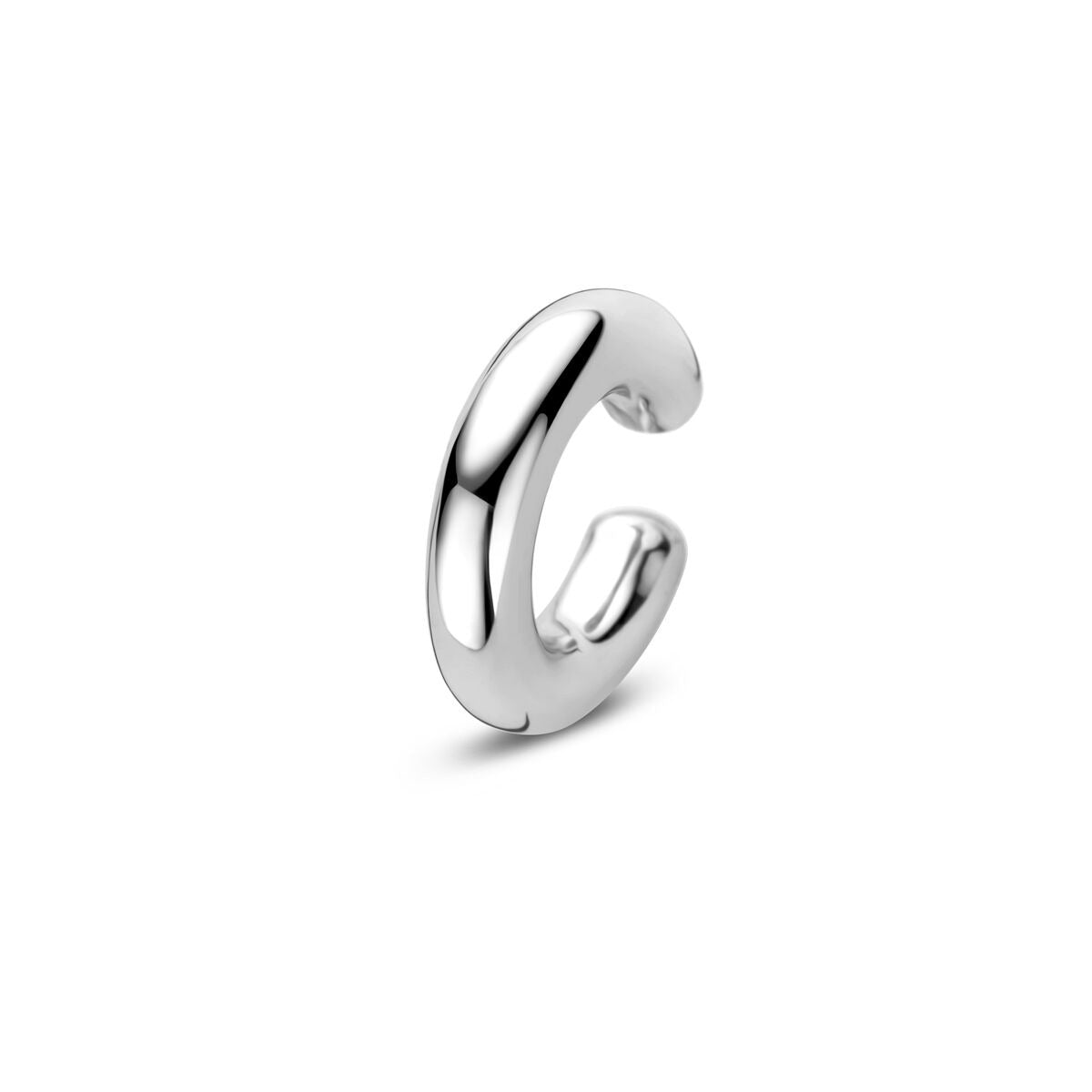 Zilberner Ear Cuff 925 mit glatter, glänzender Oberfläche und modernem Design