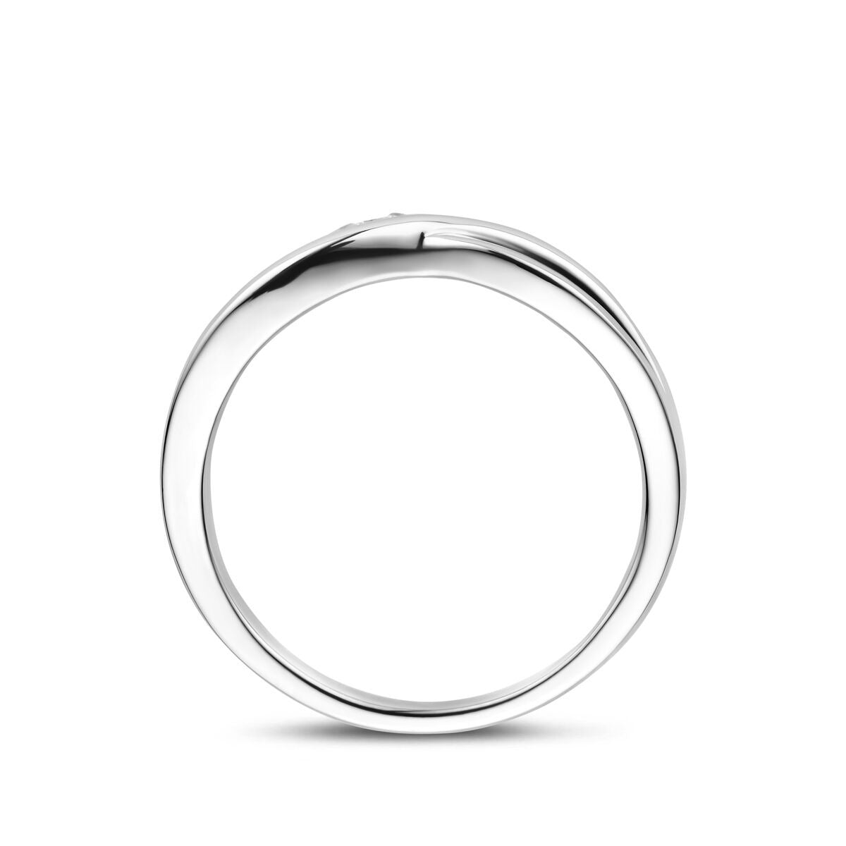 Damen-Silberring mit Zirkonia in Krappenfassung – 7 mm breit