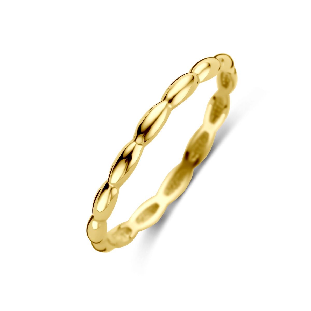 Damenring aus 14k Gelbgold mit ovalen, geschwungenen Elementen