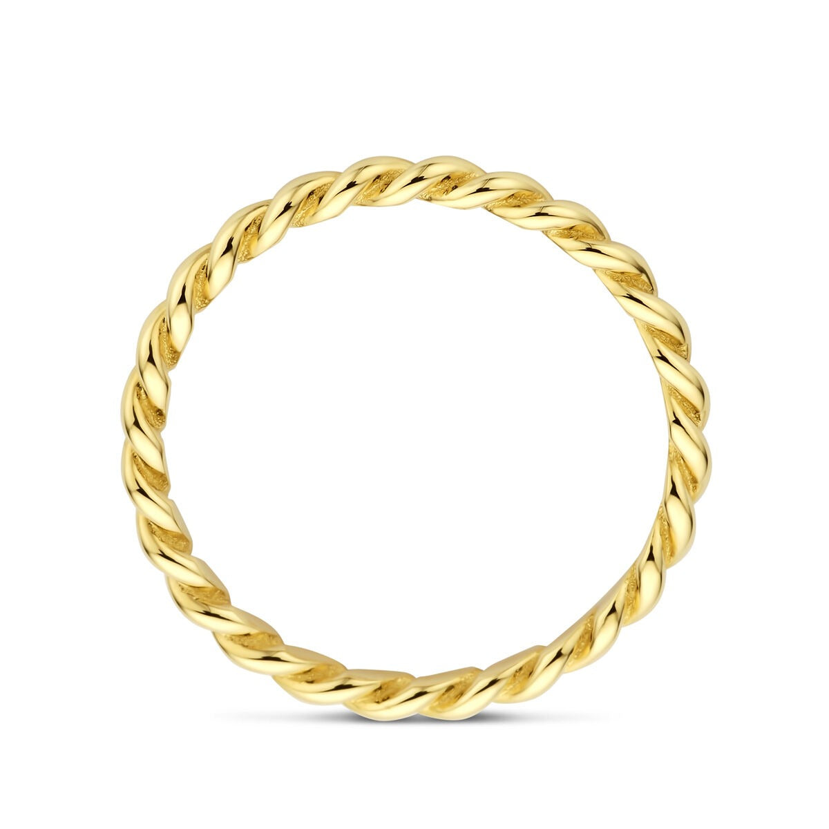 9 Karat Gelbgold Ansteckring Gedreht 2 mm