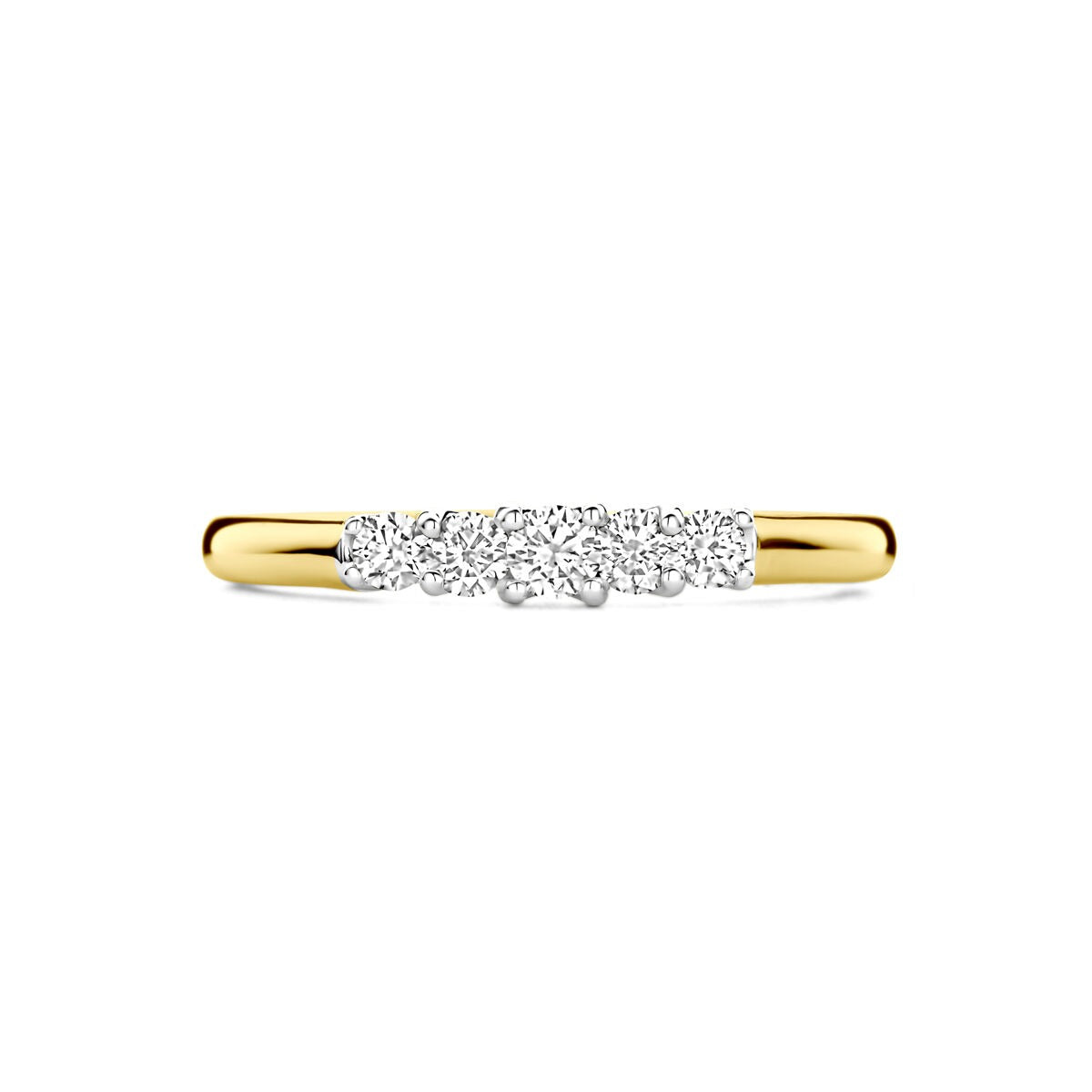 14k Bicolor-Ring mit 0,30ct Diamant