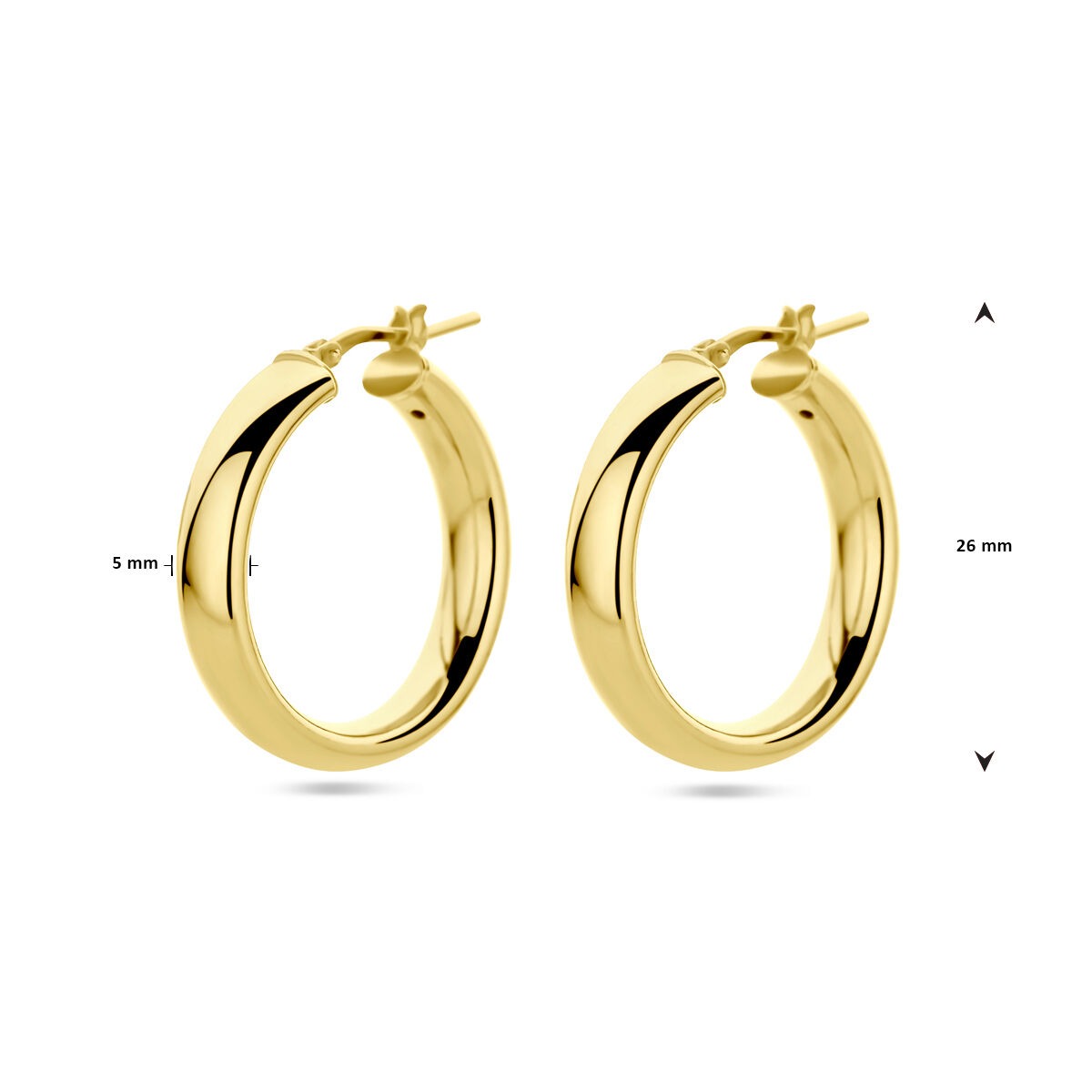 Vergoldete Damenohrringe aus Silber – Gelbgold auf 925er Silber, halbrund 26 mm