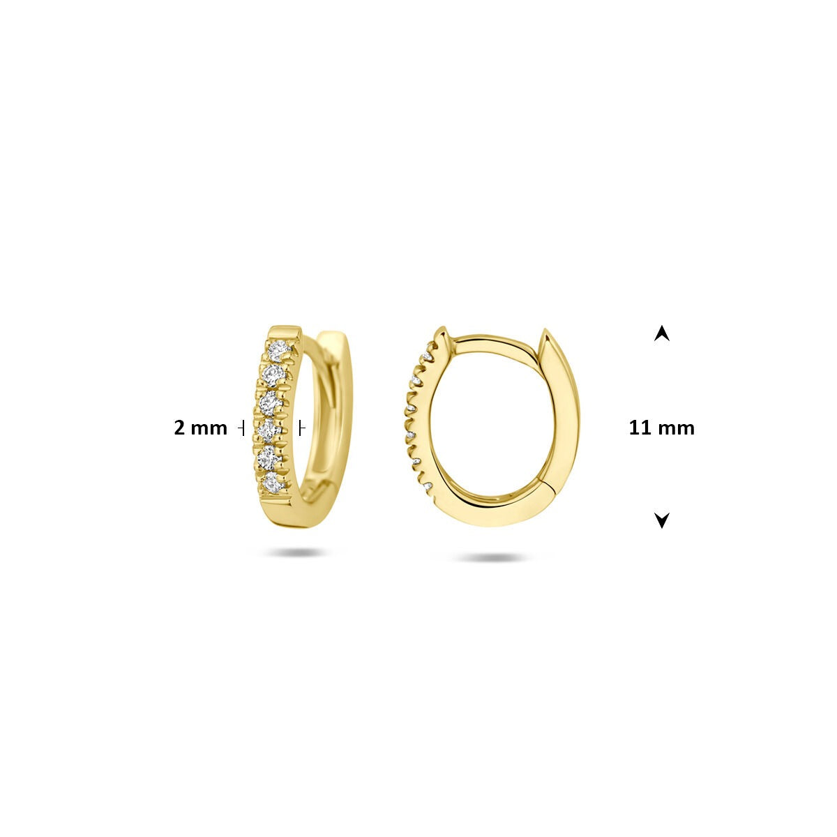 14K Gelbgold Klappcreolen mit im Labor gezüchteten Diamanten