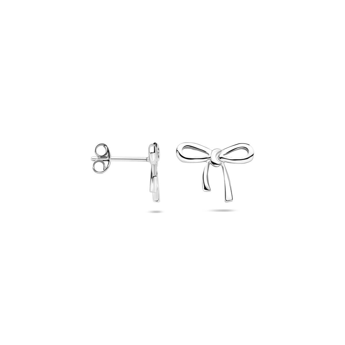 Silberohrstecker Schleife – rhodiniertes 925er Silber