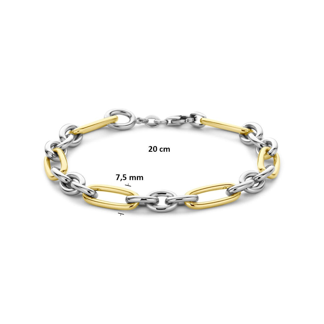 14k Geelgouden en zilveren ankerarmband