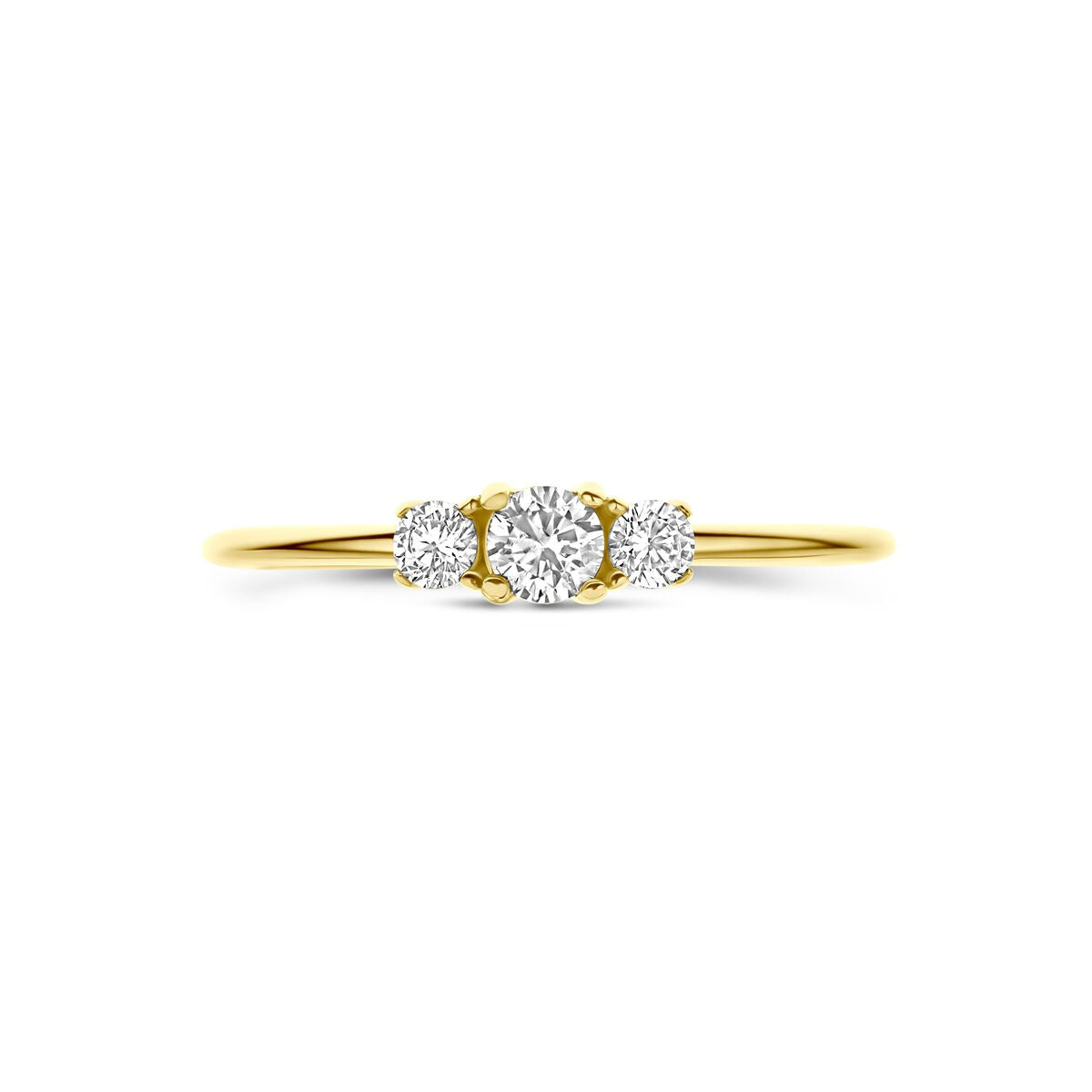 9 Karat Gelbgold Damenring mit Zirkonia – 3,5 mm breit