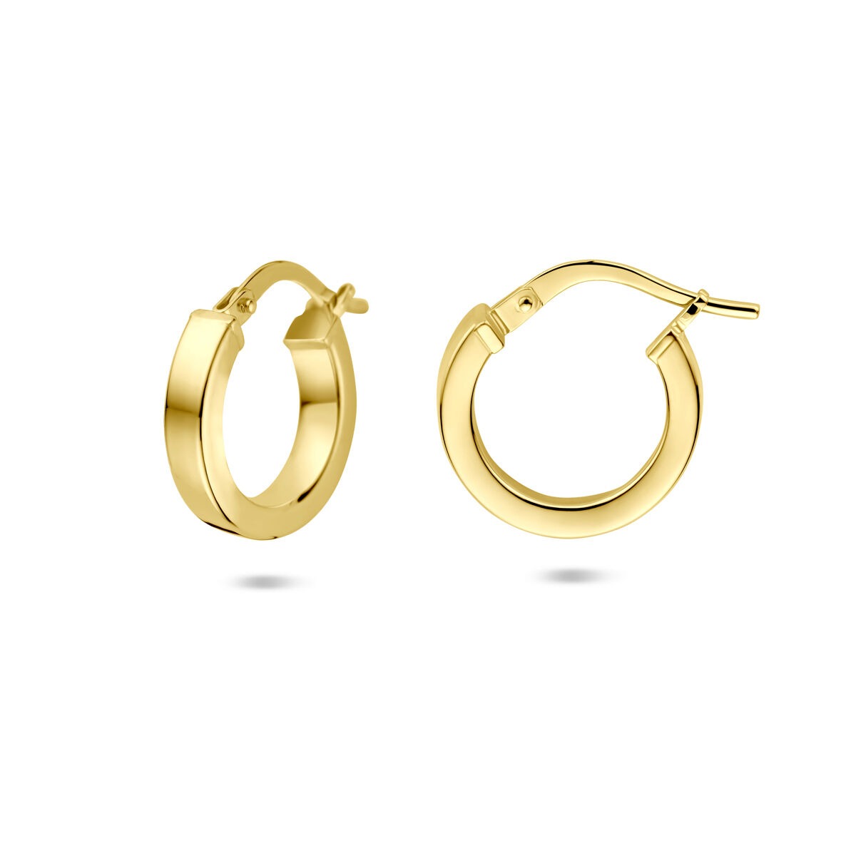 Goldohrringe Damen – 14k Silgold mit Scharnierverschluss 3 mm