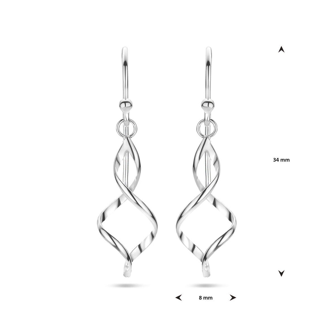 Ohrringe mit französischem Haken, Silber rhodiniert
