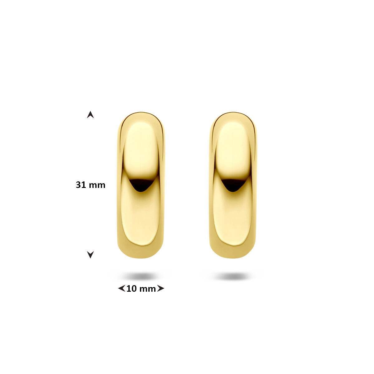 Stahl-Creolen Gelb PVD – 31x10mm