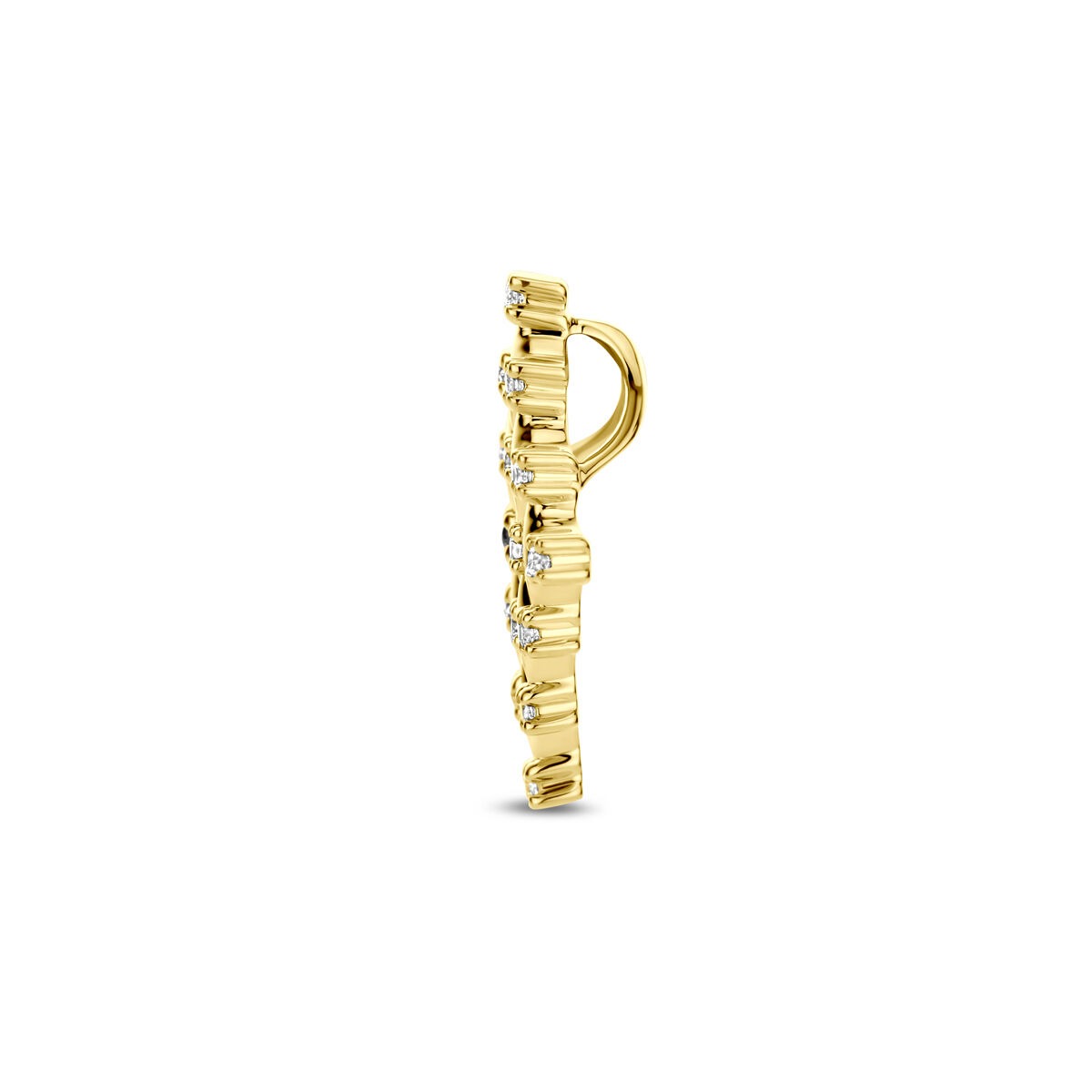 14K Gelbgoldanhänger für Damen mit Diamant – rautenförmiges Design