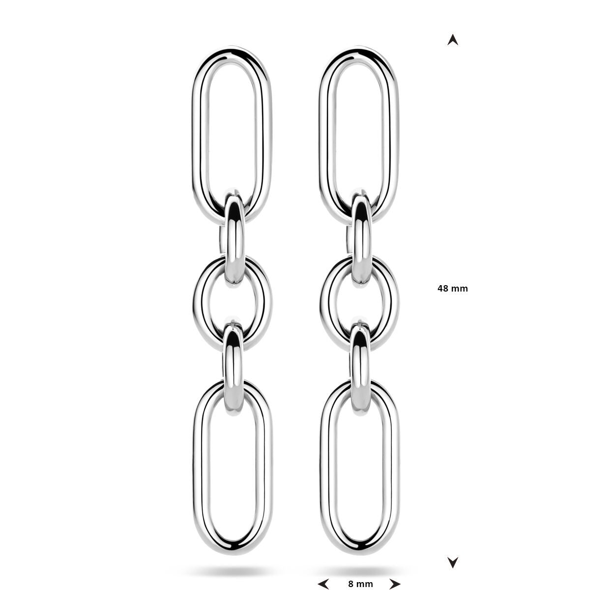 Silberne Ohrhänger mit Glied – rhodiniertes 925er Silber, 48 mm hoch
