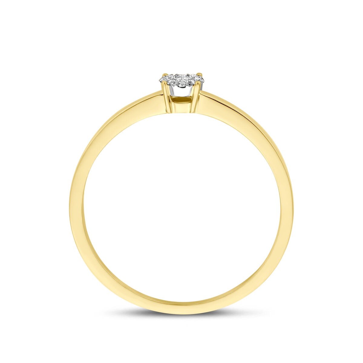 14k Bicolor-Goldring mit Diamant 0,06ct