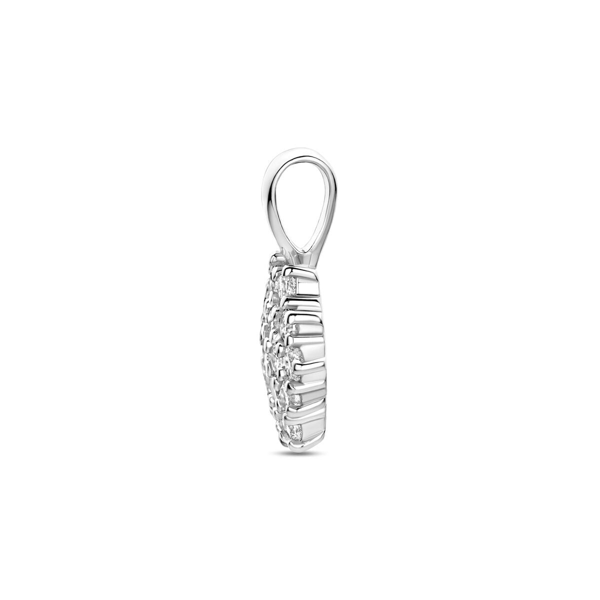 Rhodinierter 925er Silberanhänger mit Pavé-Zirkonia