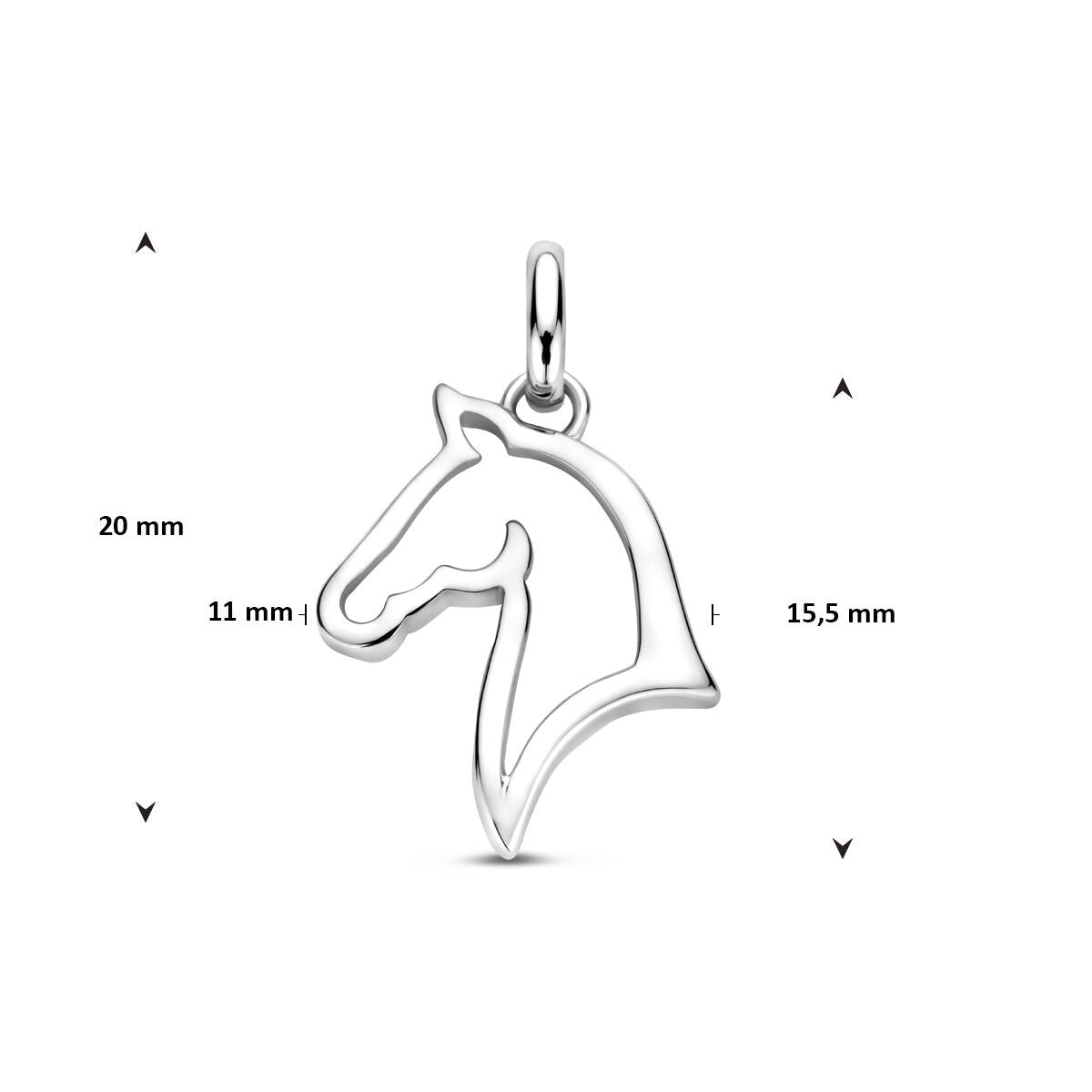 Silberanhänger Pferd – rhodiniertes 925er Silber 20 mm