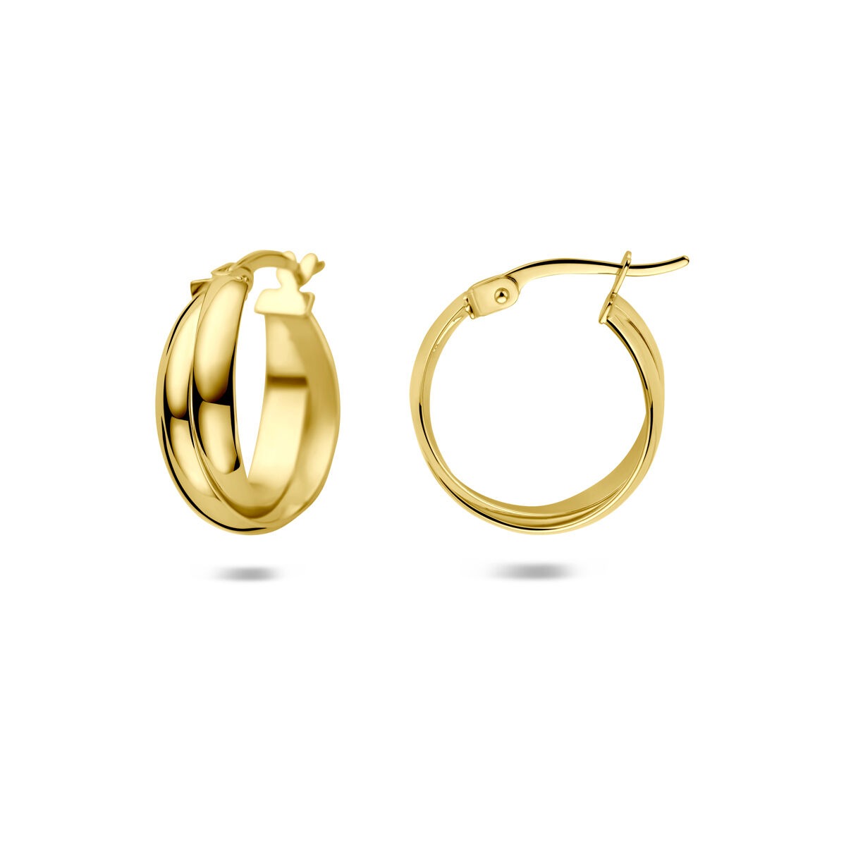 14k Gelbgold-Ohrringe mit Scharnierverschluss 16,5 mm