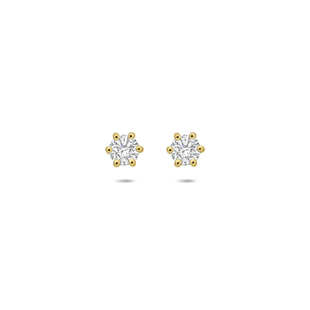 14k Geelgouden oorknoppen met lab grown diamant