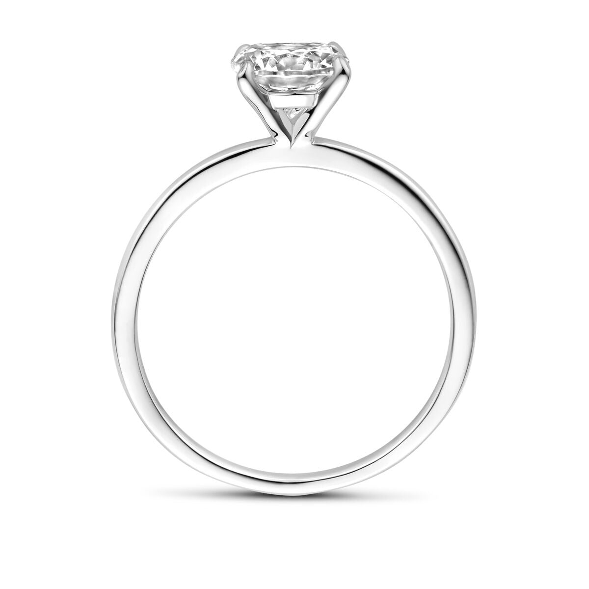 Silberring mit rundem Zirkonia – rhodiniertes 925er Silber, 6,5 x 6,5 mm