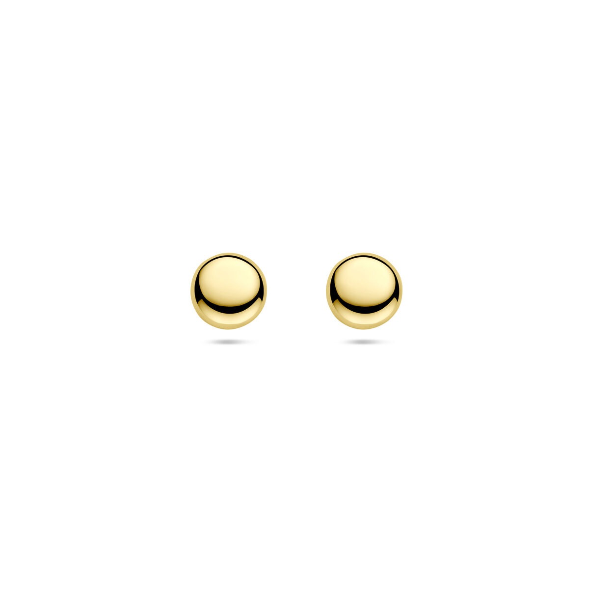 14k Ohrstecker aus gelbem Gold mit runder, glatter Oberfläche