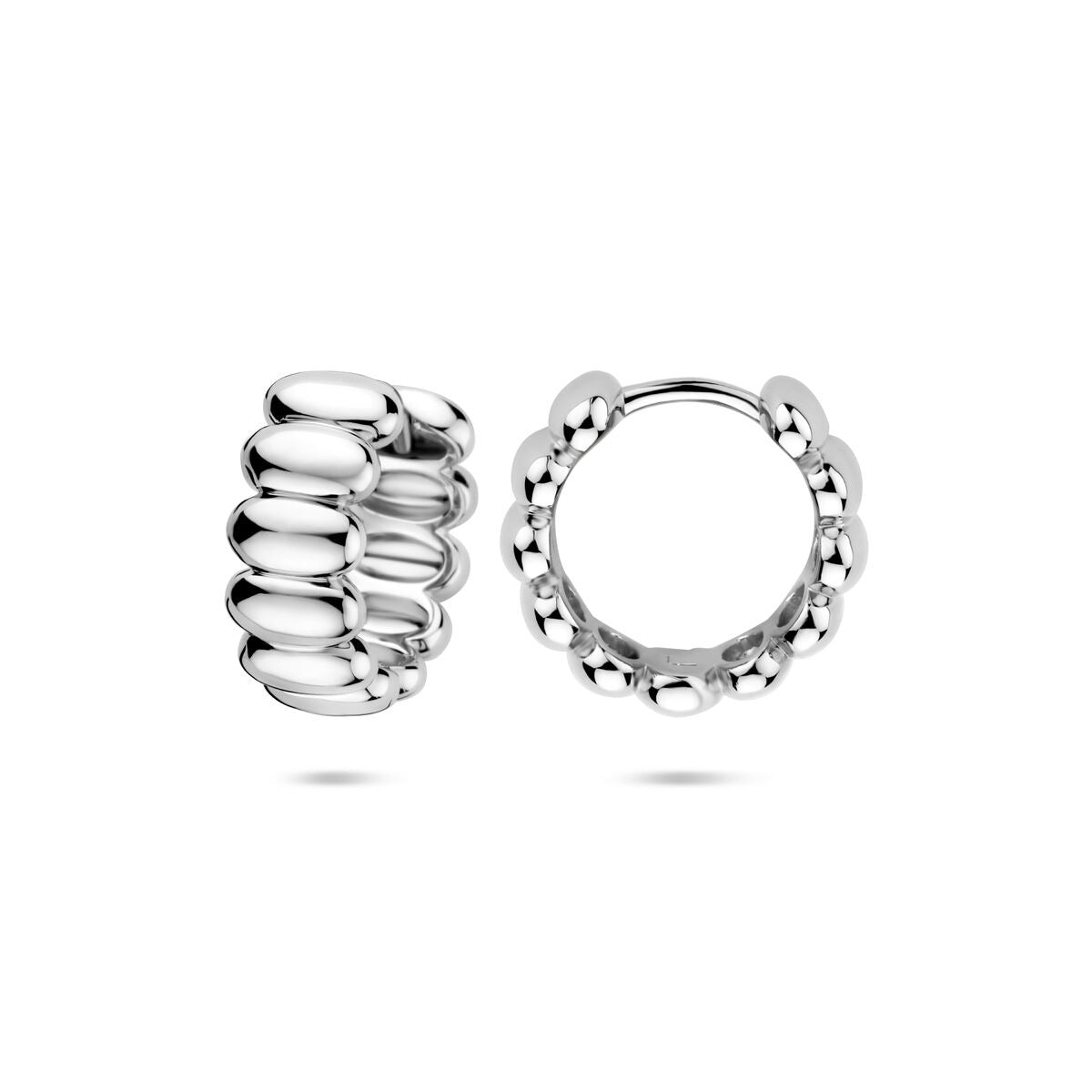 Rhodinierte Silberohrringe mit Klappverschluss – 15,5 mm