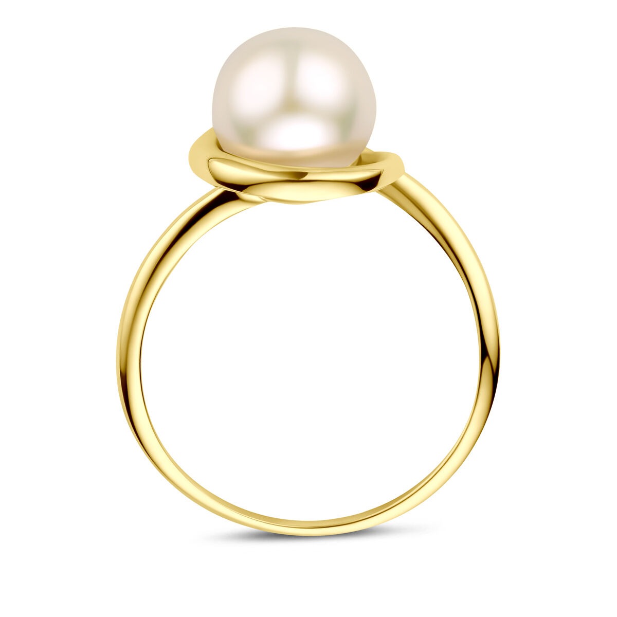14 Karat Gelbgoldring mit Perle