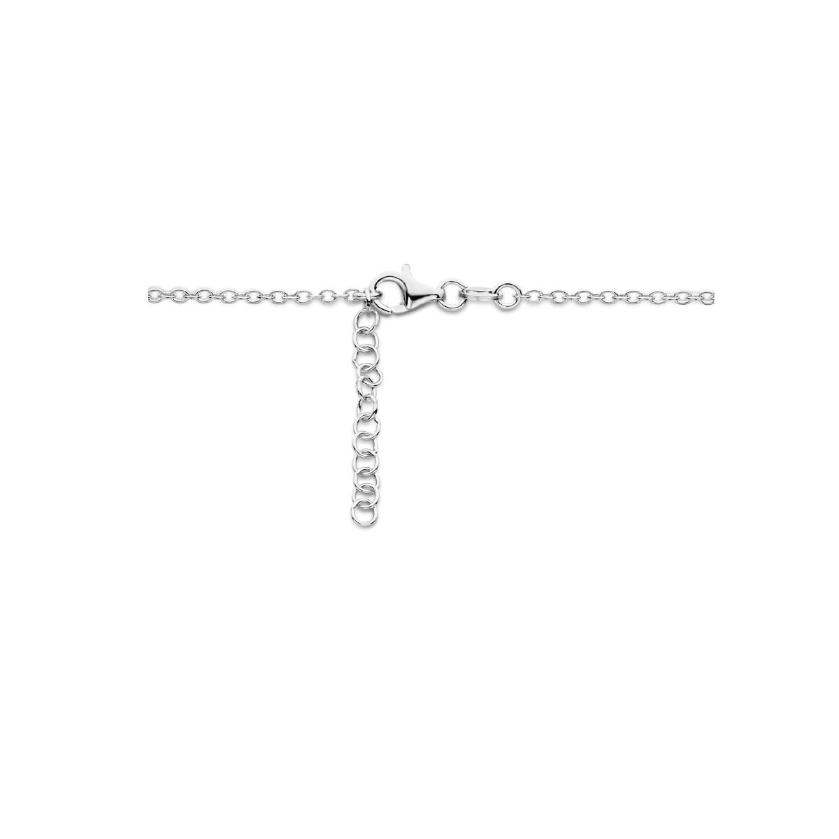 Rhodiniertes 925er Silbercollier mit Herzchen und Unendlichkeitssymbol