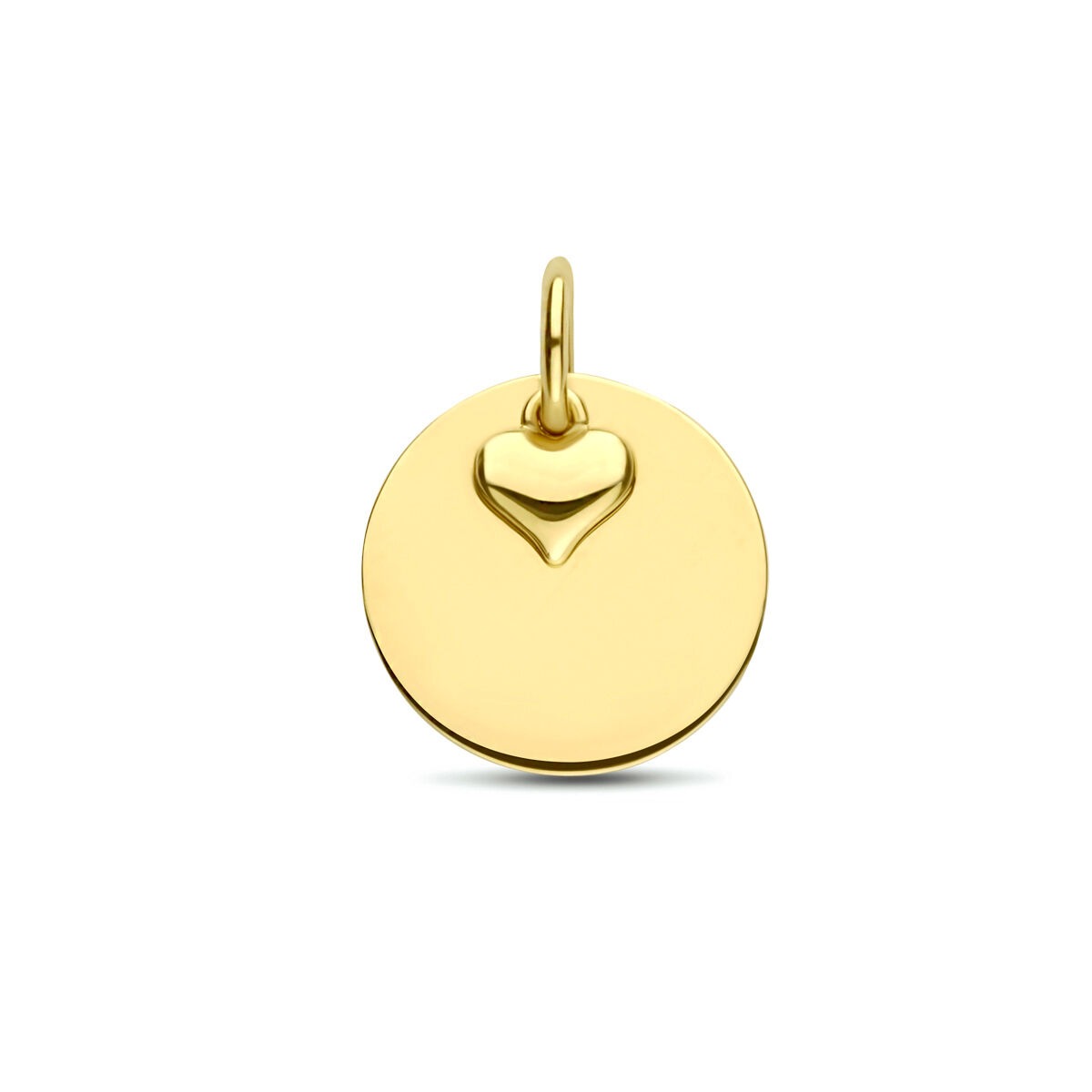 Graveeranhänger aus 9k gelbgold mit herzförmigem Detail