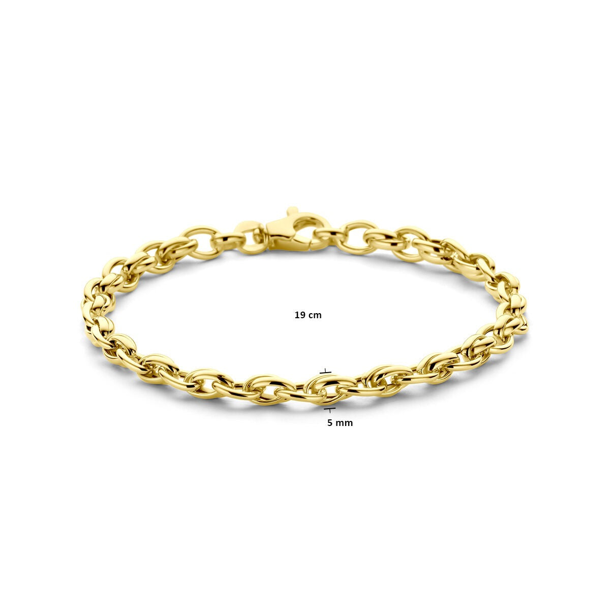 9 Karat Gelbgoldarmband mit Fantasiegliederung 19 cm