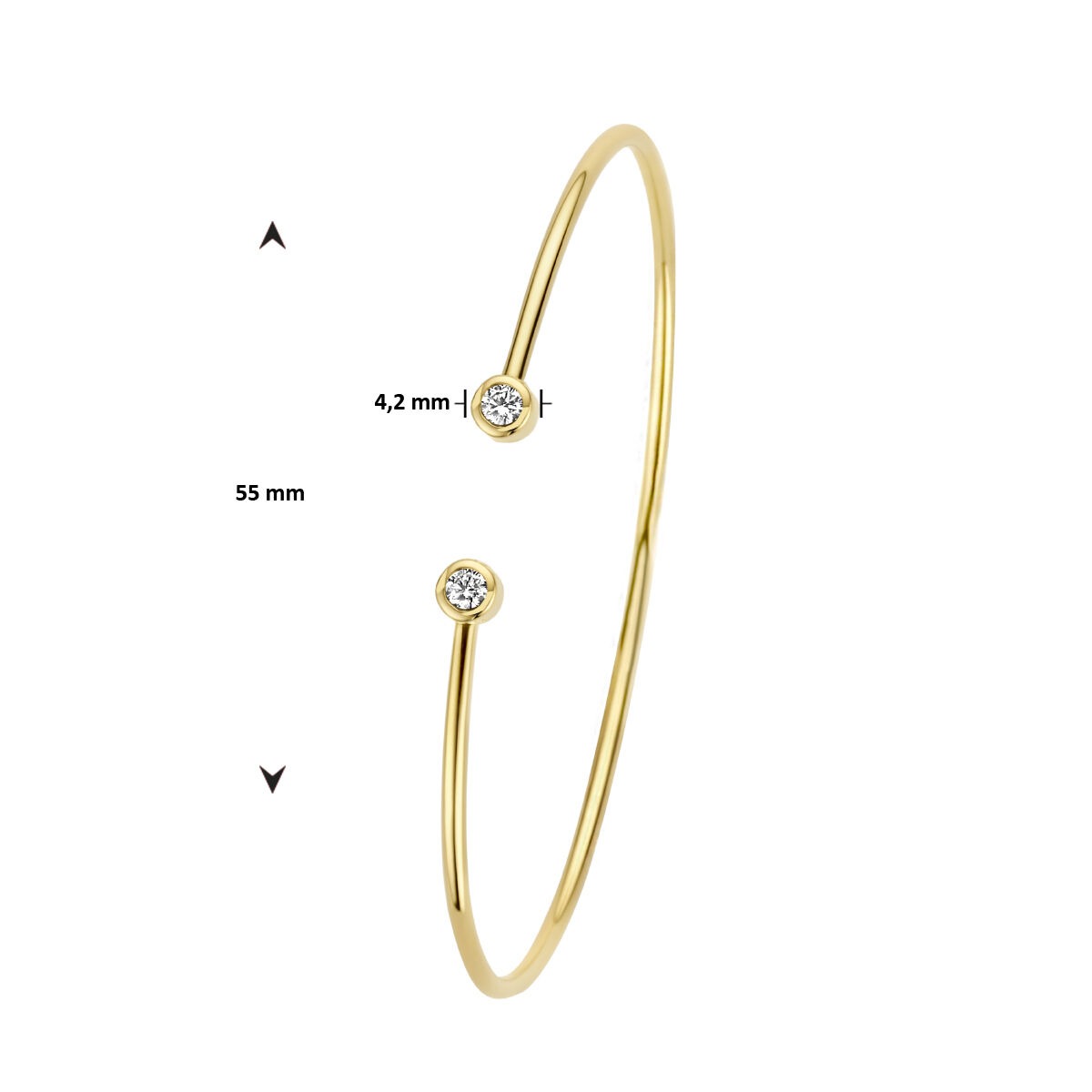14k Gelbgold Armreif mit Diamanten