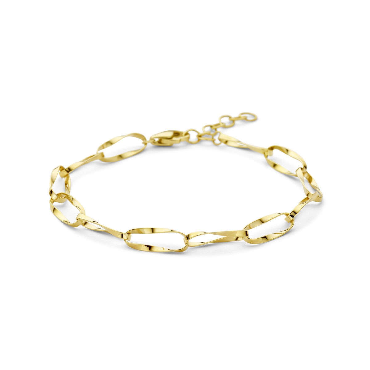 Armband aus 14k Gelbgold mit Ankerkettengliedern und Karabinerverschluss