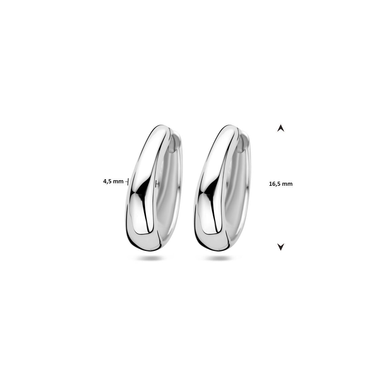 Silberne Ohrringe Damen – rhodiniertes 925er Silber, 16,5 mm
