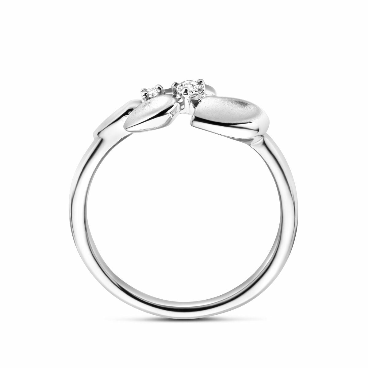 Rhodinierter Damenring aus Silber mit Zirkonia – 8,5 mm breit