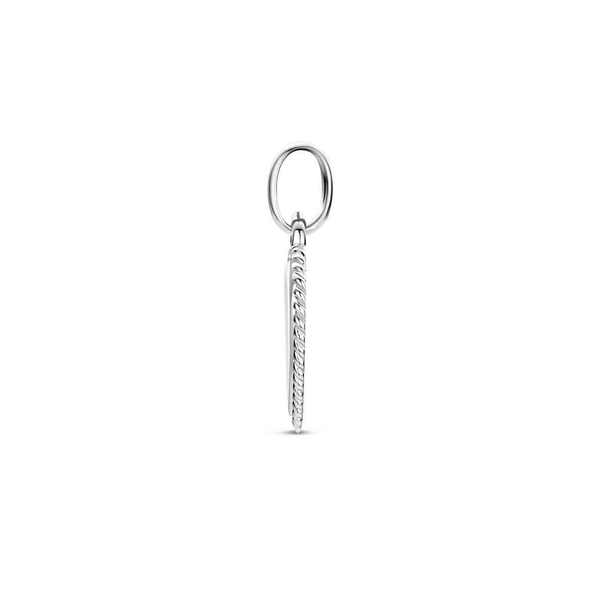 Rhodinierter Silber-Gravuranhänger Herz – 19.5mm