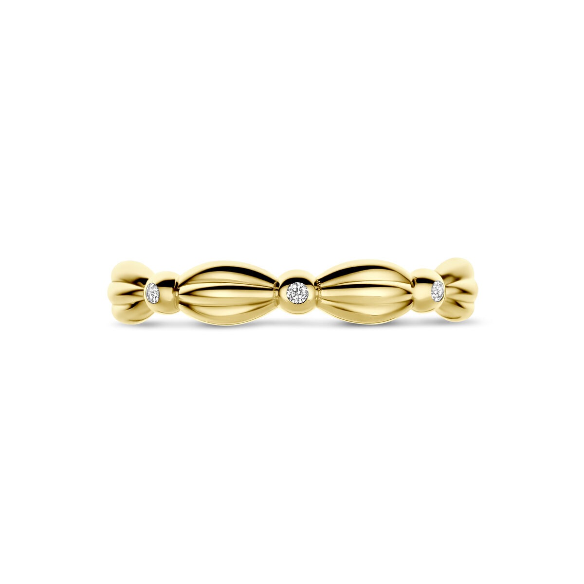 Goldener Damenring mit Zirkonia – 14 Karat Gelbgold