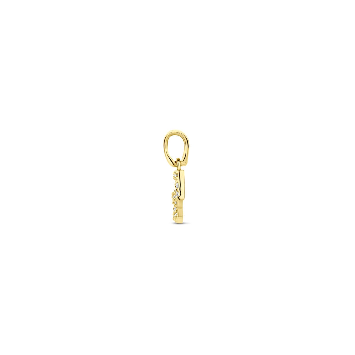 14 Karat Gelbgold Sternzeichenanhänger mit Diamant