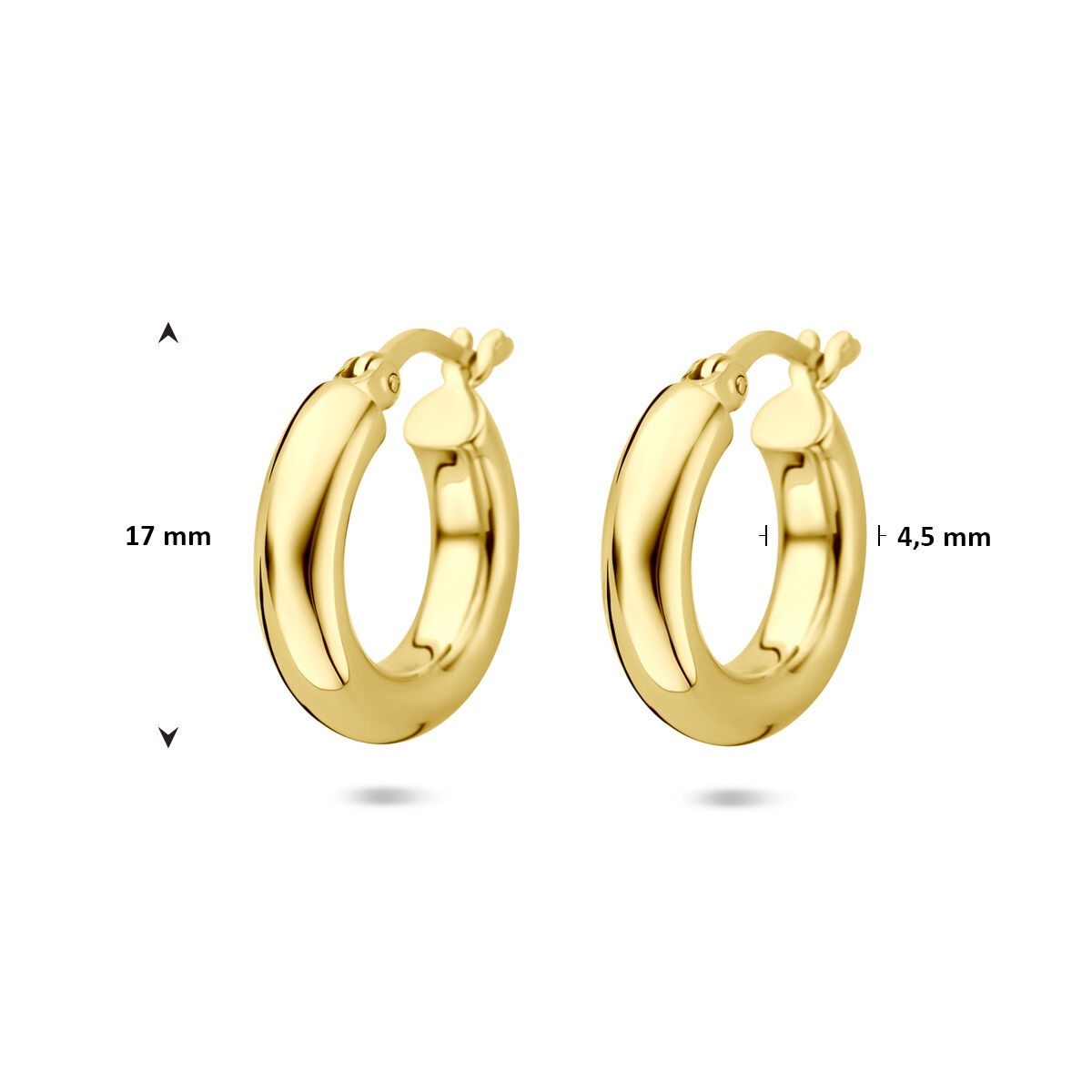 Vergoldete Silberohrringe – 925 Silber mit Gelbvergoldung 17 mm