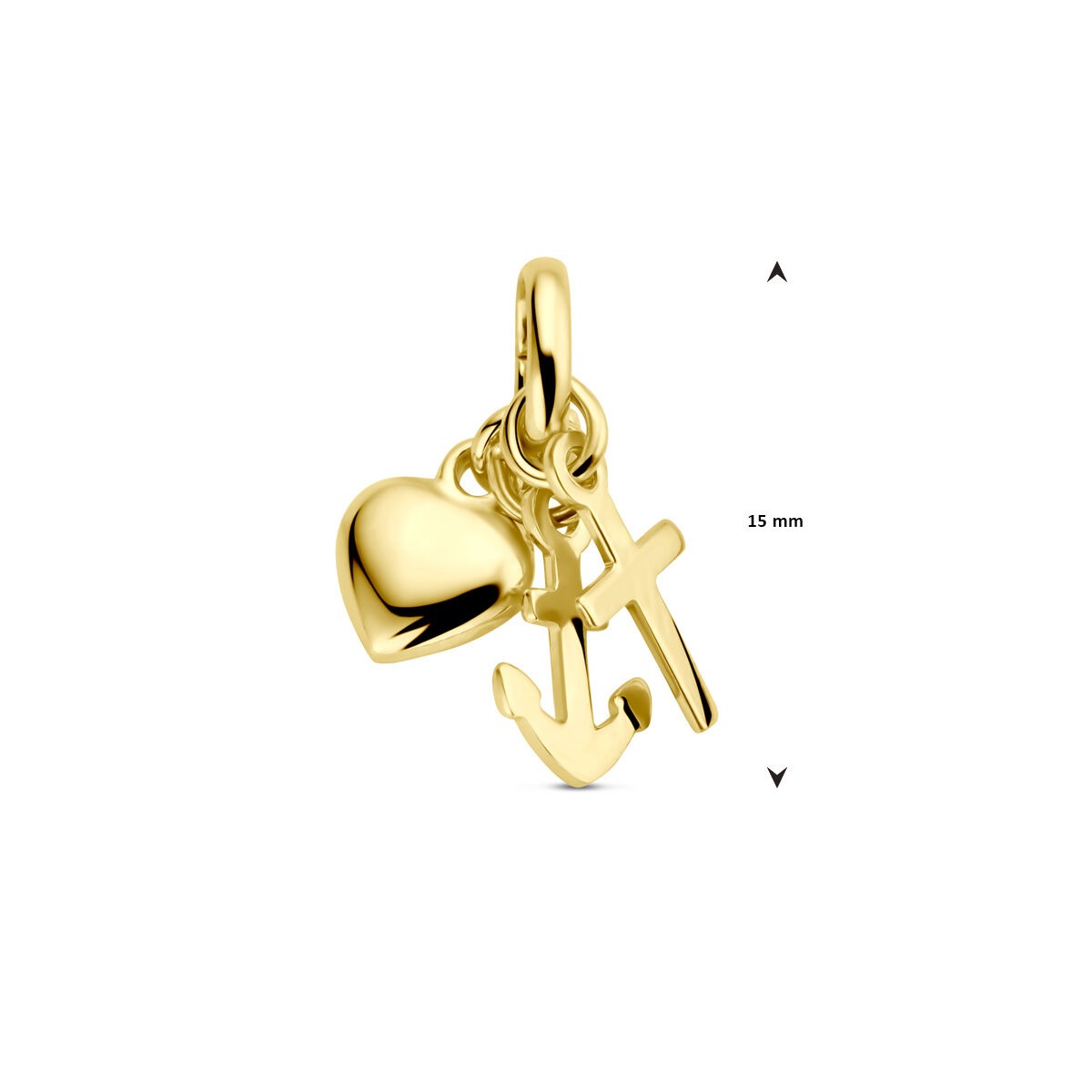 9k Geelgouden hanger geloof, hoop en liefde