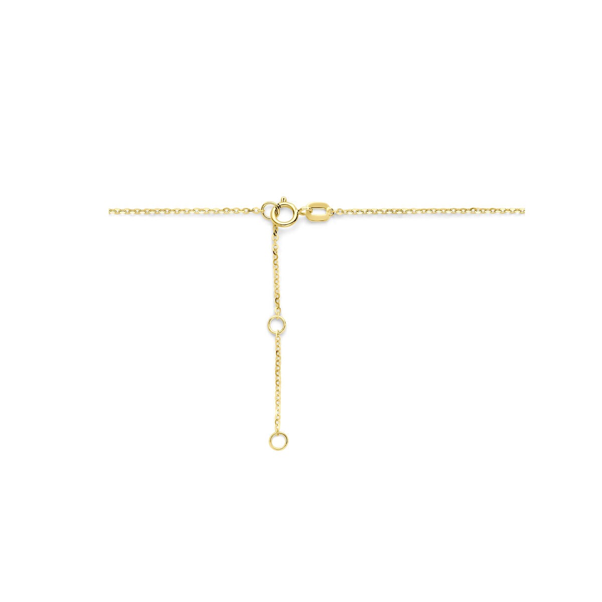 14 Karat Gelbgold Halskette mit Kreis und Zirkonia – 40-44cm