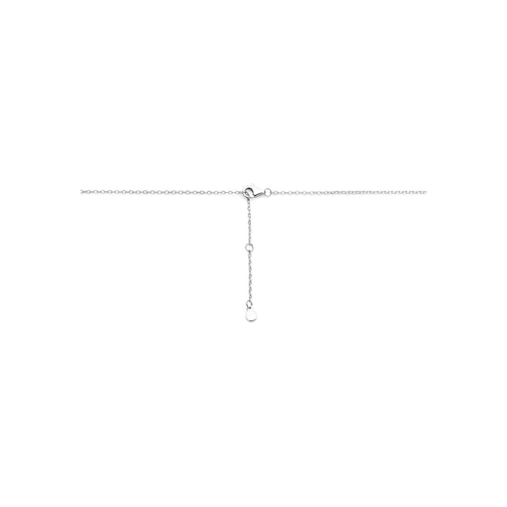 Gerhodineerd zilveren collier met ovaal zirkonia hanger