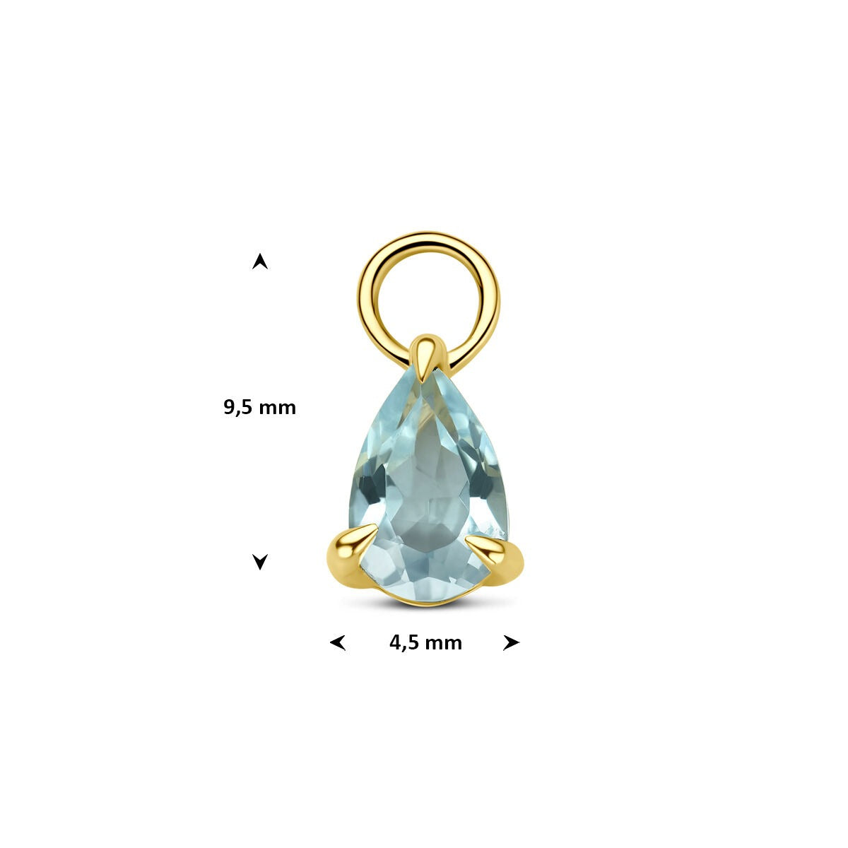 14k Gelbgold-Ohrringanhänger mit blauem Topas